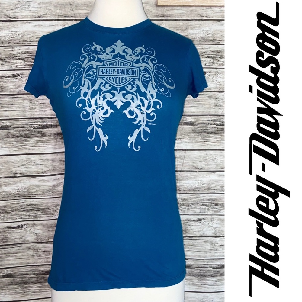 HARLEY DAVIDSON Worked Scroll Women’s T-Shirt Sz M
